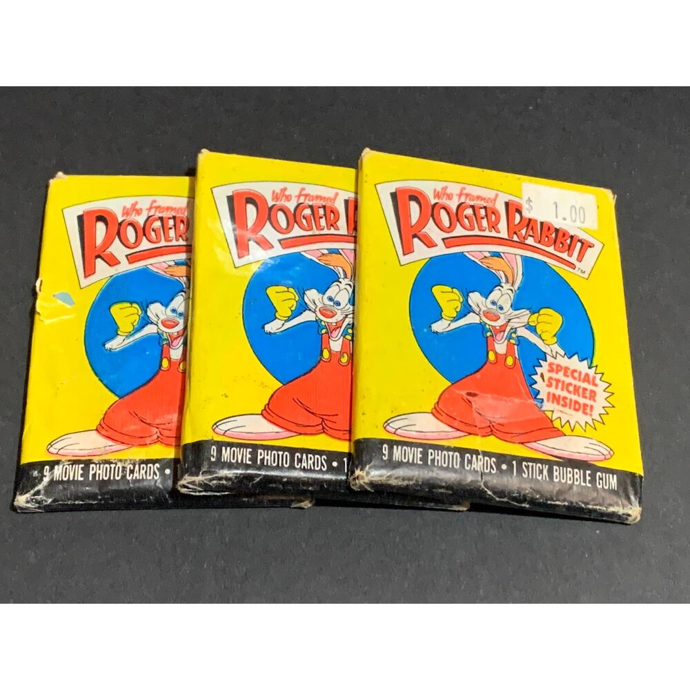 1987 Topps Who Framed Roger Rabbit Card Packs Lot of 3 Sealed